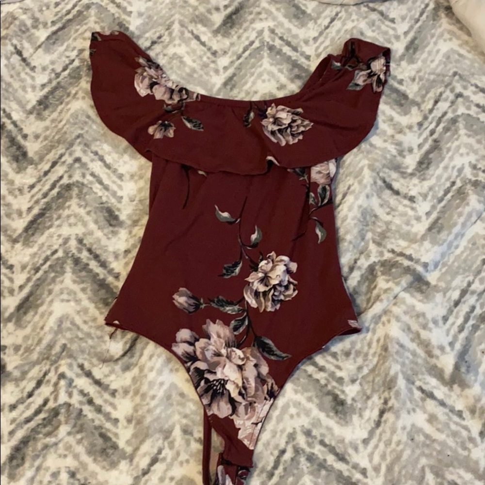 Burgundy bodysuit